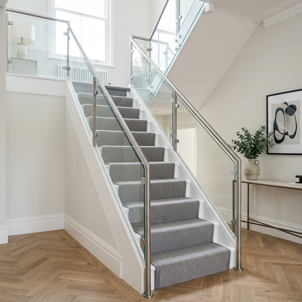 Modern Grey Twist Stair Runner